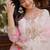 Digital print & embroidered russian silk gown & dupatta
