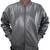 Men's grey leather daily wear genuine lambskin bomber jacket