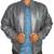 Men's grey leather daily wear genuine lambskin bomber jacket