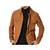 Men's tan suede leather signature look genuine trucker jacket