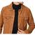 Men's tan suede leather signature look genuine trucker jacket