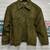 Men genuine leather classic design olive green suede trucker jacket