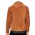 Men's tan suede leather casual style trucker jacket