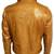 Men's genuine tan leather modern fit casual button jacket