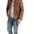 Men's genuine brown leather casual button style jacket