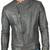 Men's genuine grey leather timeless style biker jacket