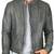 Men's genuine grey leather timeless style biker jacket