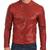 Men's red leather timeless style real lambskin biker jacket