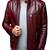Men burgundy leather timeless style real lambskin casual jacket
