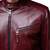 Men burgundy leather timeless style real lambskin casual jacket