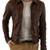 Men's brown vintage leather designer genuine style racer jacket