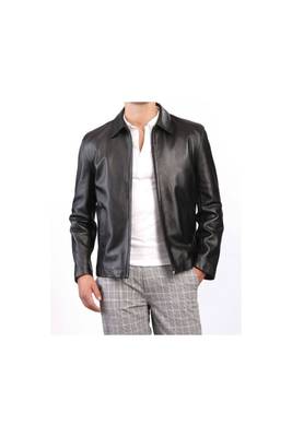 Men's black leather genuine iconic look daily wear casual jacket 1