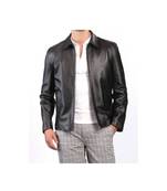 Men's black leather genuine iconic look daily wear casual jacket