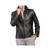Men's black leather genuine iconic look daily wear casual jacket
