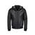 Men's black quilted leather daily wear hoodies jacket