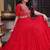 Red zari & sequins work blooming gown