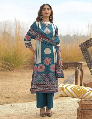 Women Ethnic Motifs Printed Kurta with Palazzos & With Dupatta 1
