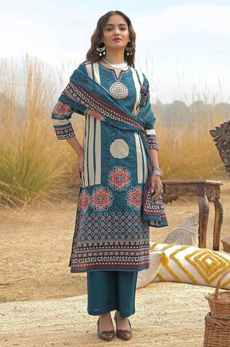 Women Ethnic Motifs Printed Kurta with Palazzos & With Dupatta