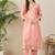 Women Floral Embroidered V-NeckThread Work Kurta with Trousers