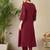Ethnic Motifs Embroidered Thread Work Cotton Kurta with Trousers