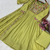 Green beads embroidery work mal chanderi anarkali set