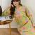 Floral Printed Straight Sequinned Cotton Kurta With Trouser