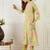 Floral Printed Straight Sequinned Cotton Kurta With Trouser