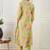 Floral Printed Straight Sequinned Cotton Kurta With Trouser