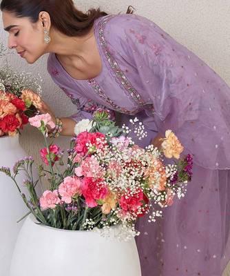 Women Floral Embroidered Kurta with Trousers & Dupatta 7