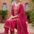 Women Ethnic Motifs Printed Thread Work Kurta with Trousers & With Dupatta