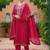 Women Ethnic Motifs Printed Thread Work Kurta with Trousers & With Dupatta