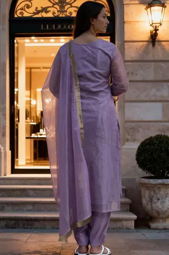 Women Ethnic Motifs Embroidered Sequinned Kurta With Trousers & Dupatta