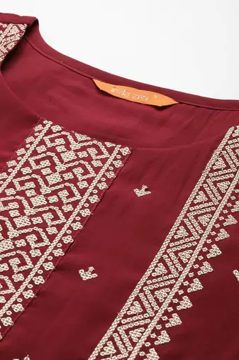 Ethnic Motifs Embroidered Kurta with Trousers & Dupatta