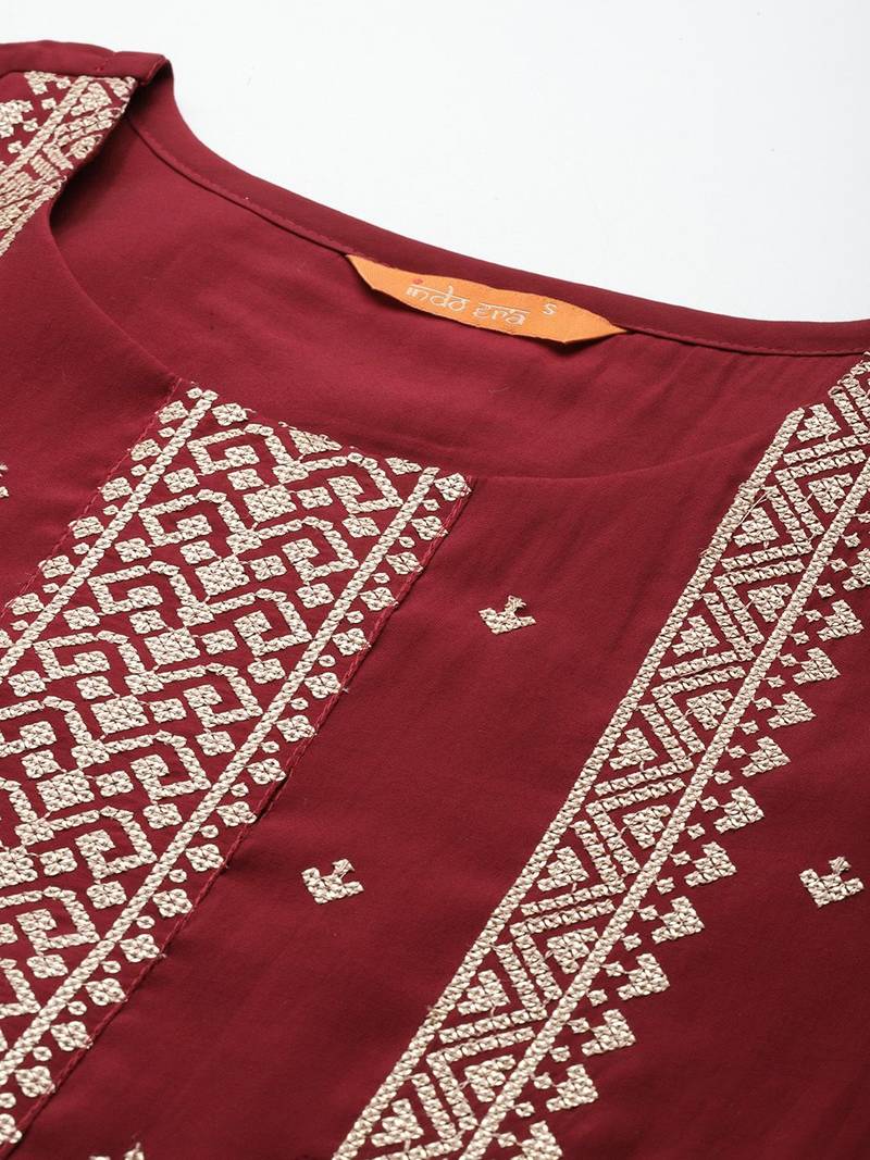 Ethnic Motifs Embroidered Kurta with Trousers & Dupatta