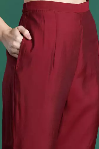 Ethnic Motifs Embroidered Kurta with Trousers & Dupatta