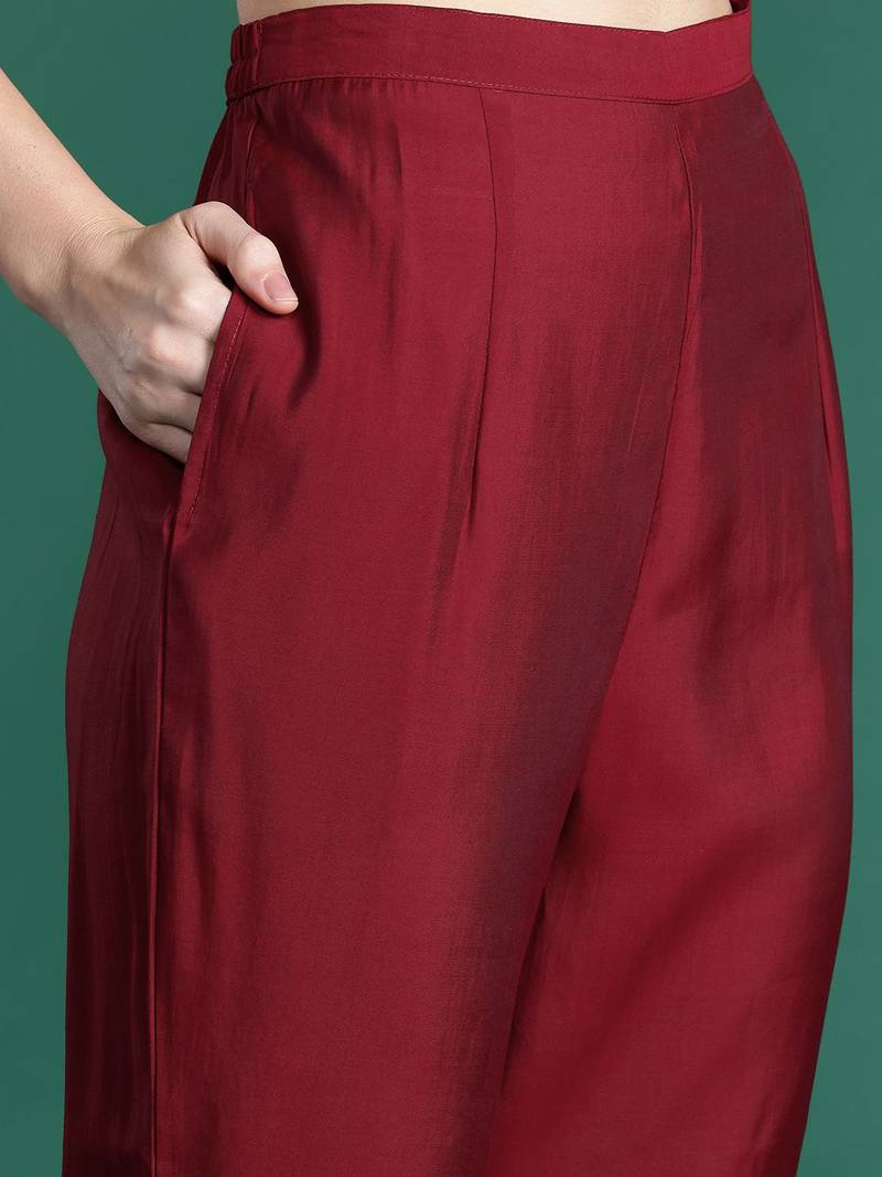 Ethnic Motifs Embroidered Kurta with Trousers & Dupatta