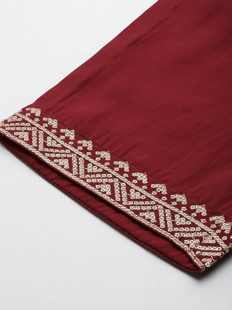 Ethnic Motifs Embroidered Kurta with Trousers & Dupatta