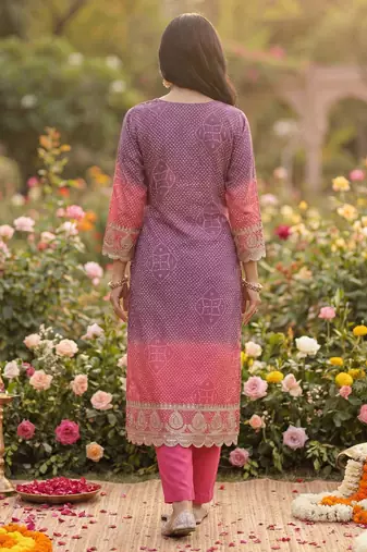 Women Ethnic Motifs Printed Sequinned Kurta with Trousers & With Dupatta