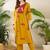 Women Animal Printed Empire Thread Work Cotton Kurta with Trousers