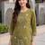 Women Floral Embroidered Thread Work Cotton Kurta with Trousers