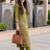 Women Floral Embroidered Thread Work Cotton Kurta with Trousers