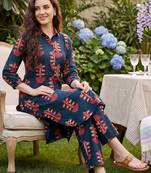 Ethnic Motifs Printed Cotton Kurta with Trousers