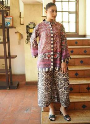Multicolor geometric print crepe fancy co-ord set for women 3