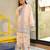 Beige floral print linen  fancy co-ord set for women