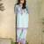 Sky blue floral print crepe  fancy co-ord set for women