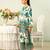 Teal floral print crepe  fancy co-ord set for women