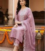 Women Ethnic Motifs Embroidered Thread Work Kurta with Trousers & With Dupatta