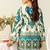 Teal floral print crepe  fancy co-ord set for women