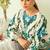 Teal floral print crepe  fancy co-ord set for women