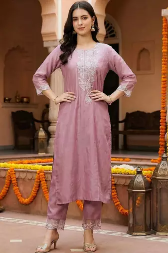 Women Ethnic Motifs Embroidered Thread Work Kurta with Trousers & With Dupatta